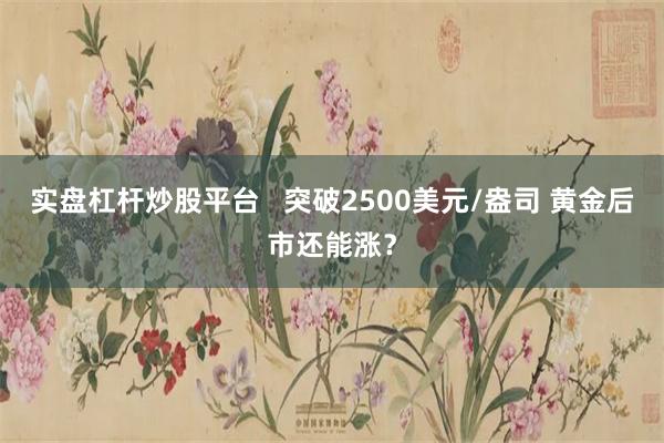 实盘杠杆炒股平台   突破2500美元/盎司 黄金后市还能涨？