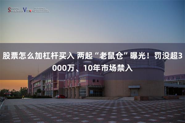 股票怎么加杠杆买入 两起“老鼠仓”曝光！罚没超3000万、10年市场禁入