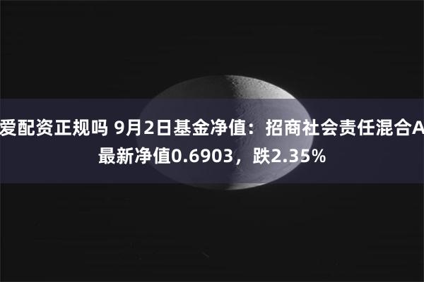 爱配资正规吗 9月2日基金净值：招商社会责任混合A最新净值0.6903，跌2.35%