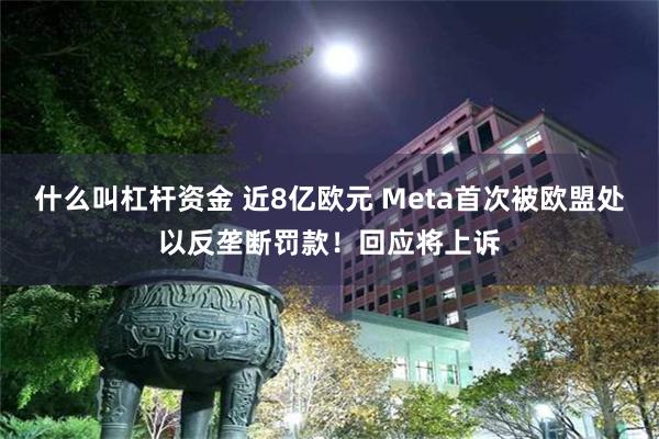 什么叫杠杆资金 近8亿欧元 Meta首次被欧盟处以反垄断罚款！回应将上诉