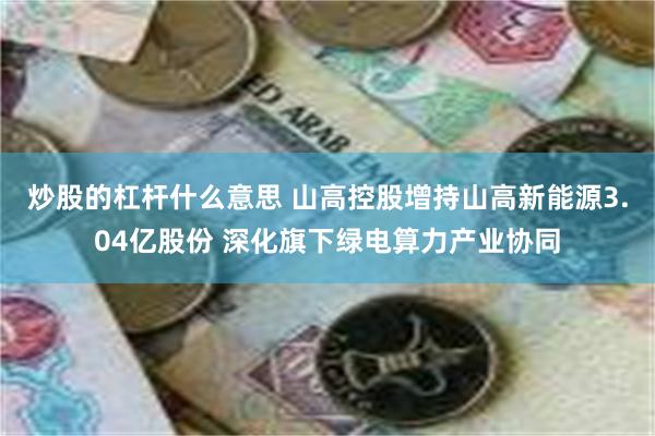 炒股的杠杆什么意思 山高控股增持山高新能源3.04亿股份 深化旗下绿电算力产业协同